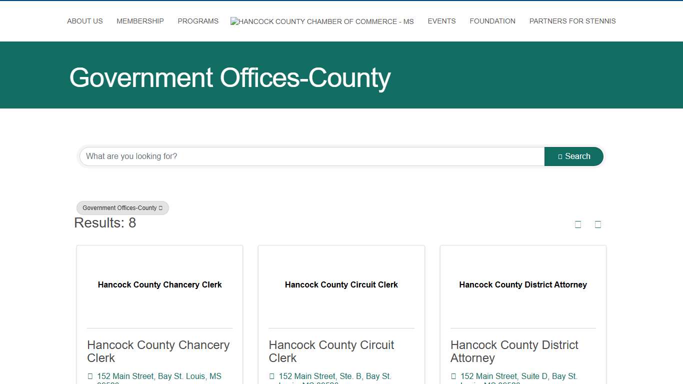 Directory - Hancock County Chamber of Commerce - MS
